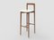 Chaise de Bar Linea 634 Moderne en Cuir Blanc et Bois par Collector Studio 1