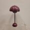 Flowerpot Table Lamp in Burgundy Color by Verner Panton 1