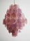 Large Vintage Italian Murano Chandelier with Pink Alabaster Disks, 1990s, Image 1