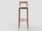 Chaise de Bar Linea 636 Moderne en Cuir Blanc et Bois par Collector Studio 2