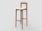 Modern Linea 636 Grey Bar Chair in White Leather and Wood by Collector Studio 1