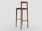 Chaise de Bar Linea 636 Moderne en Cuir Blanc et Bois par Collector Studio 3