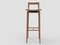 Modern Linea 646 Grey Bar Chair in Brown Leather and Wood by Collector Studio 2