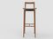Modern Linea 646 Grey Bar Chair in Brown Leather and Wood by Collector Studio, Image 2