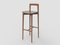 Modern Linea 646 Grey Bar Chair in Brown Leather and Wood by Collector Studio 1