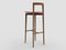 Chaise de Bar Linea 657 Moderne en Cuir Rouge et Bois par Collector Studio 3