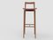 Modern Linea 657 Grey Bar Chair in Red Leather and Wood by Collector Studio 2