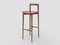 Chaise de Bar Linea 657 Moderne en Cuir Rouge et Bois par Collector Studio 1