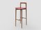 Modern Linea 657 Grey Bar Chair in Red Leather and Wood by Collector Studio 1