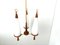 Vintage Teak Chandelier with White Glass Shades, 1960s 7