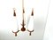 Vintage Teak Chandelier with White Glass Shades, 1960s, Image 7