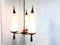 Vintage Teak Chandelier with White Glass Shades, 1960s 8