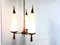 Vintage Teak Chandelier with White Glass Shades, 1960s, Image 8