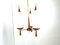 Vintage Teak Chandelier with White Glass Shades, 1960s, Image 5