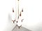 Vintage Teak Chandelier with White Glass Shades, 1960s 6