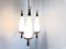 Vintage Teak Chandelier with White Glass Shades, 1960s 3