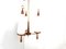 Vintage Teak Chandelier with White Glass Shades, 1960s 4