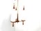 Vintage Teak Chandelier with White Glass Shades, 1960s, Image 4