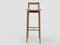 Modern Linea 662 Grey Bar Chair in Red Leather and Wood by Collector Studio, Image 2
