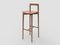 Modern Linea 662 Grey Bar Chair in Red Leather and Wood by Collector Studio 1