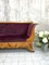 Art Deco Violet Jacquard Velvet and Walnut Wood Canape Sofa 2