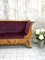 Sofá canapé Art Déco de terciopelo jacquard violeta y madera de nogal, Imagen 2