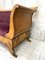 Violettes Art Deco Canape Sofa aus Samt und Walnussholz aus Jacquard 6