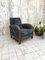 Art Deco Blue Velvet Lounge Chair 2