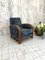 Art Deco Blue Velvet Lounge Chair, Image 2