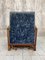 Art Deco Blue Velvet Lounge Chair 6