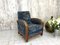 Art Deco Blue Velvet Lounge Chair, Image 3