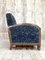 Art Deco Blue Velvet Lounge Chair, Image 5