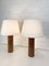 Cylinder Teak Table Lamps by Uno & Östen Kristiansson for Luxus, Sweden, 1960s, Set of 2 6