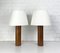 Cylinder Teak Table Lamps by Uno & Östen Kristiansson for Luxus, Sweden, 1960s, Set of 2, Image 1