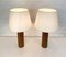 Cylinder Teak Table Lamps by Uno & Östen Kristiansson for Luxus, Sweden, 1960s, Set of 2 3