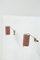 Lámparas de pared italianas vintage de latón y pana rosa, años 50. Juego de 2, Imagen 7