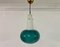 Italian Green and White Glass Ceiling Pendant, 1960s 4