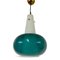 Italian Green and White Glass Ceiling Pendant, 1960s, Image 1