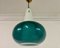 Italian Green and White Glass Ceiling Pendant, 1960s 3