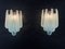 Vintage Blue Glass Petals Drop Wall Sconces, 1990s, Set of 2 4