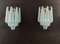 Vintage Blue Glass Petals Drop Wall Sconces, 1990s, Set of 2 1