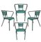 Mid-Century Spanish Industrial Metal Stackable Chairs, Set of 4 1