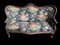 20th Century Napoleon III Sculpted Mahogany Bench in Garnish and Fabric with Roses 2