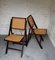 Wood and Rattan Folding Chair, 1970s, Set of 2 7