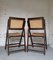 Wood and Rattan Folding Chair, 1970s, Set of 2, Image 5