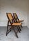 Sedia pieghevole in legno e vimini, anni '70, set di 2, Immagine 4