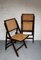 Wood and Rattan Folding Chair, 1970s, Set of 2, Image 8
