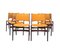 Mahagoni Esszimmerstühle mit ockerfarbenem Stoff, zugeschrieben von Erik Buck, 1960er, 6 . Set 2