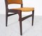 Mahagoni Esszimmerstühle mit ockerfarbenem Stoff, zugeschrieben von Erik Buck, 1960er, 6 . Set 10