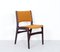 Mahagoni Esszimmerstühle mit ockerfarbenem Stoff, zugeschrieben von Erik Buck, 1960er, 6 . Set 4